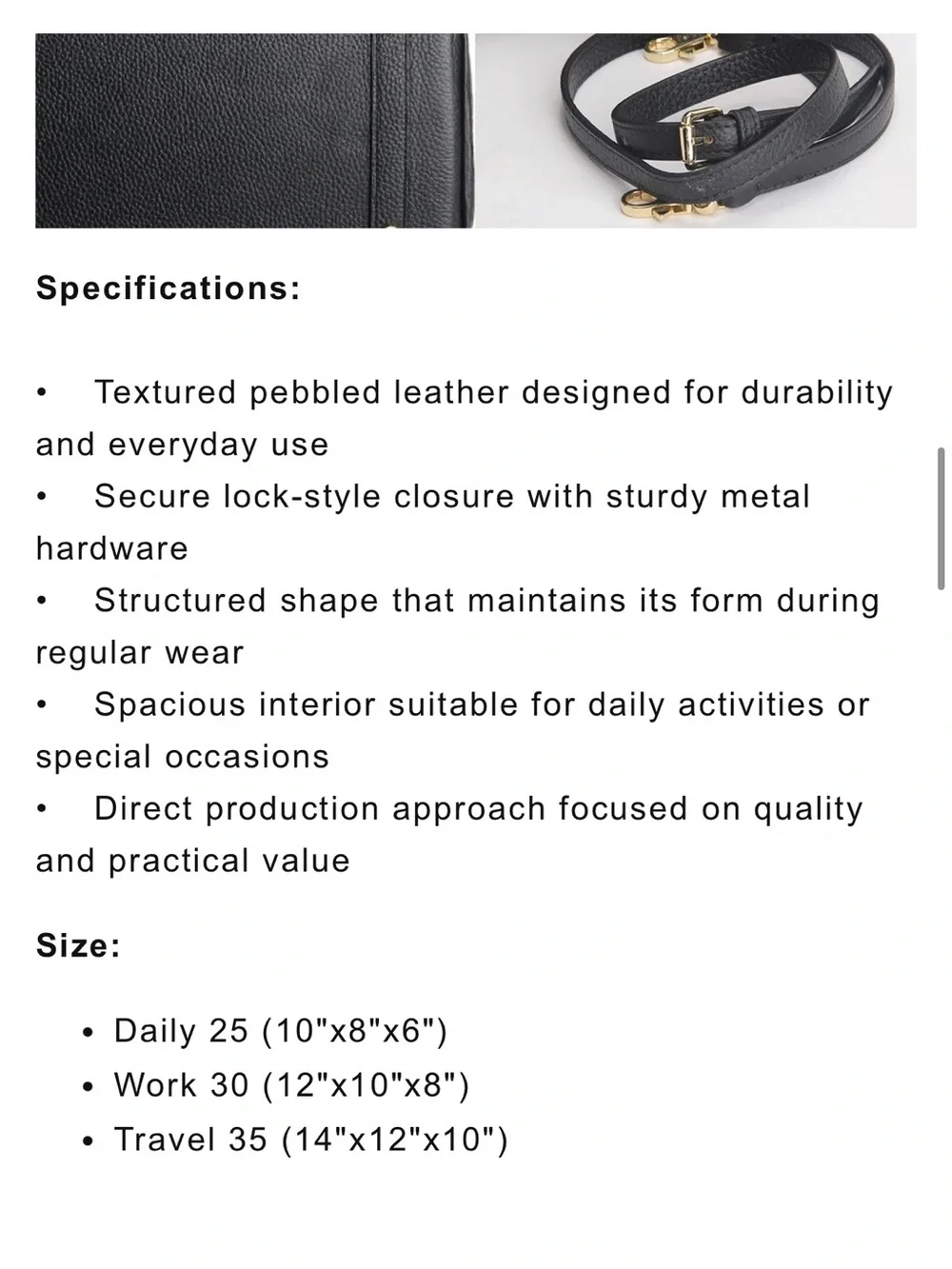 Black Pebbled Leather Satchel - Brand